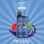 IGET BAR BLUEBERRY RASPBERRY ICE 3500 Puffs Disposable Vape - Image 2